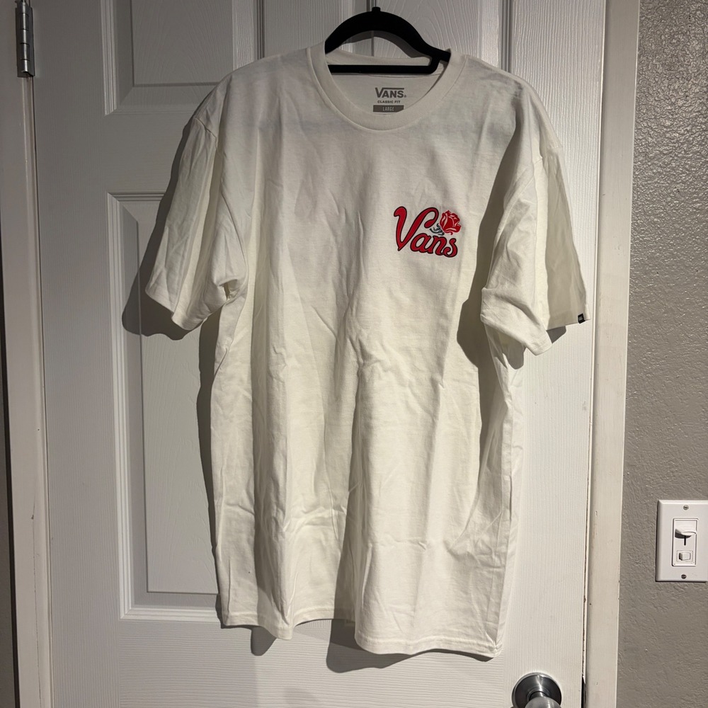 Vans Mens Classic Fit White Rose Graphic T-Shirt Old Skool Originals Large